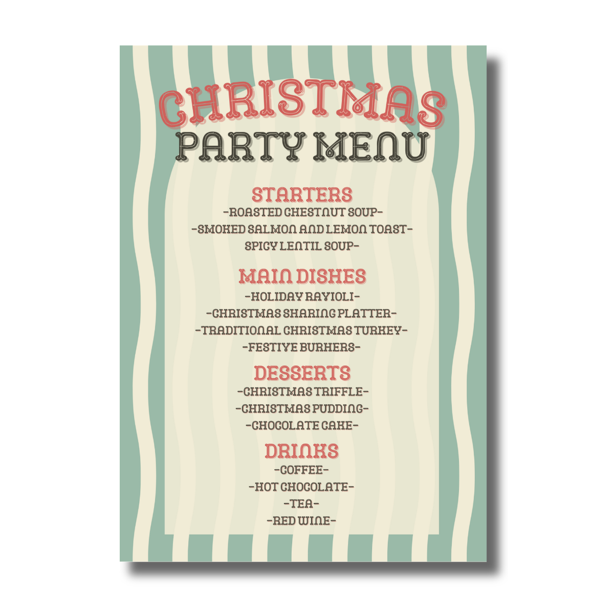 Christmas Movie Night Retro Party Canva Set - Image 3