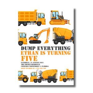 Construction Birthday Dump Truck & Bulldozer Party Set