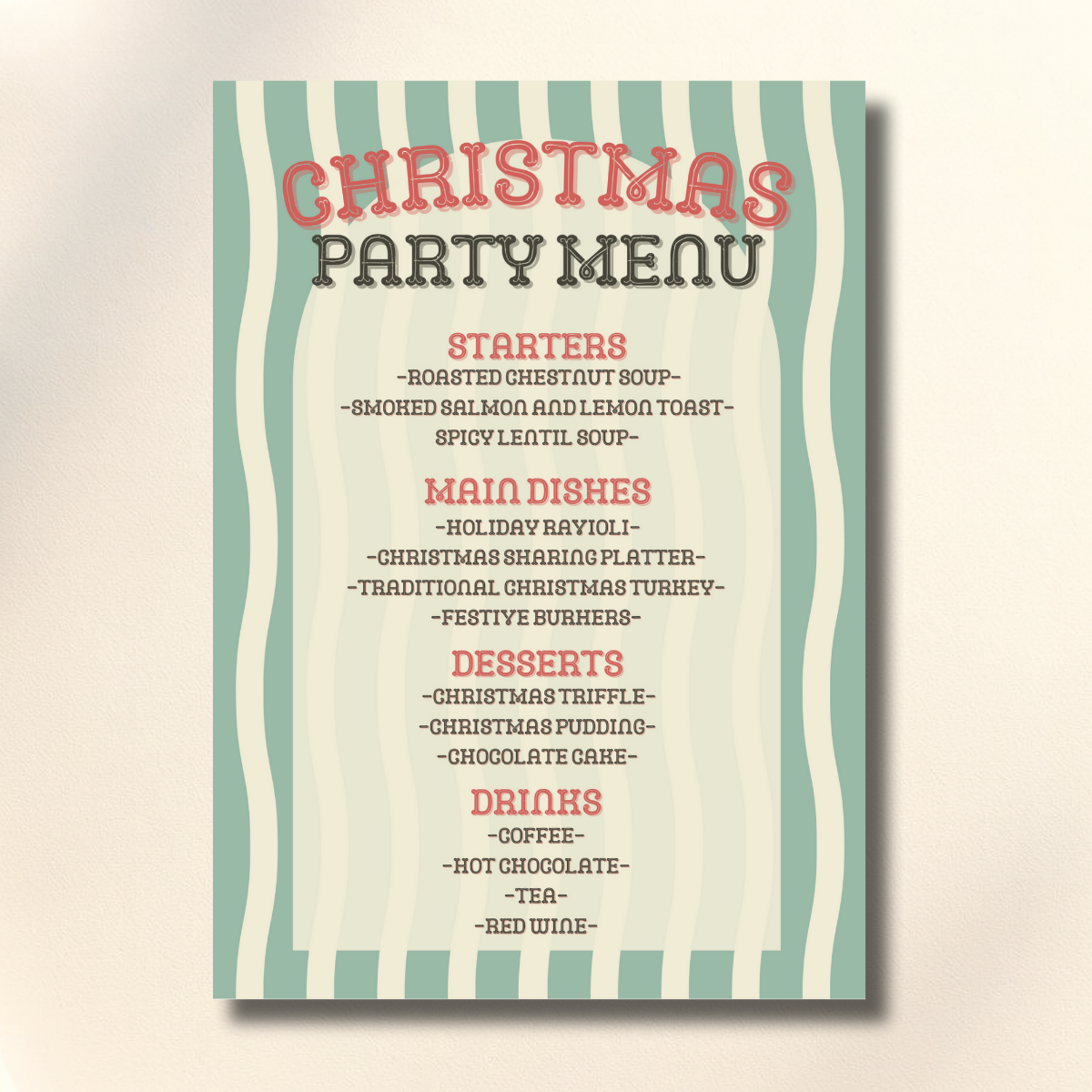 Christmas Movie Night Retro Party Canva Set - Image 3