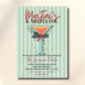 Martini's & Mistletoe Christmas Cocktail Party Event Canva Set