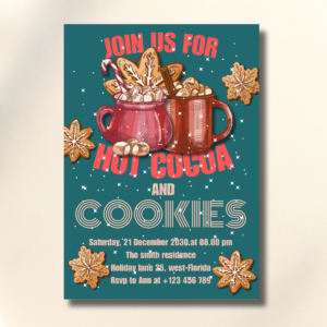 Christmas Hot Cocoa & Cookies Event Canva Set