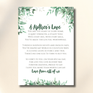 A Mother's Love Sage Greenery Mother's Day Canva Folded Greeting Card