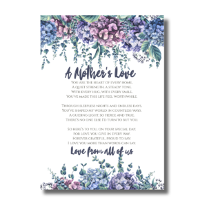 A Mother’s Love Purple Watercolor Flowers For Mother’s Day Canva Folded Greeting Card