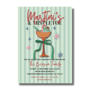 Martini’s & Mistletoe Christmas Party Cocktail Event Canva Set