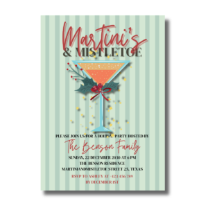 Martini's & Mistletoe Christmas Cocktail Party Event Canva Set