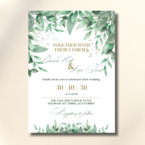 Sage Greenery Leaves Wedding Event Canva Set