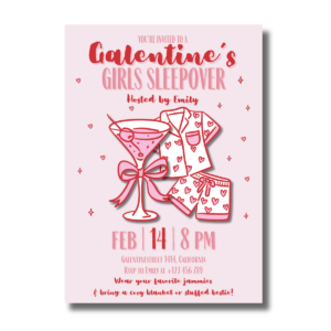 Galentine’s Girls Sleepover Event Canva Set