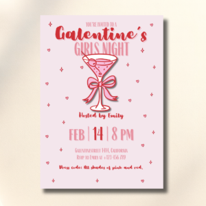 Galentine's Girls Night Pink Party Canva Set