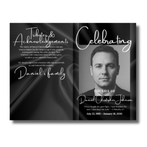 Funeral Black Bi-fold Landscape Canva Program