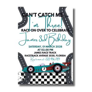 Need For Speed Race Car Birthday Canva Invitation