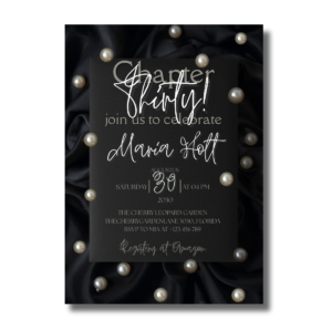 Pearl Black Silk Envelope Birthday Canva Set