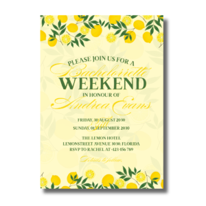 Bachelorette Weekend Lemon Canva Detail Card & Invitation