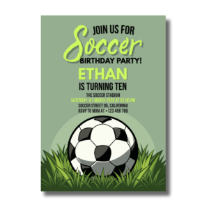 Celebration Goal Sports Soccer Birthday Party Canva Invitation