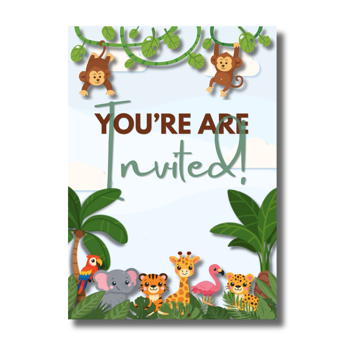 Jungle Animals Safari Adventure Kids Birthday Canva Invitation - Image 2
