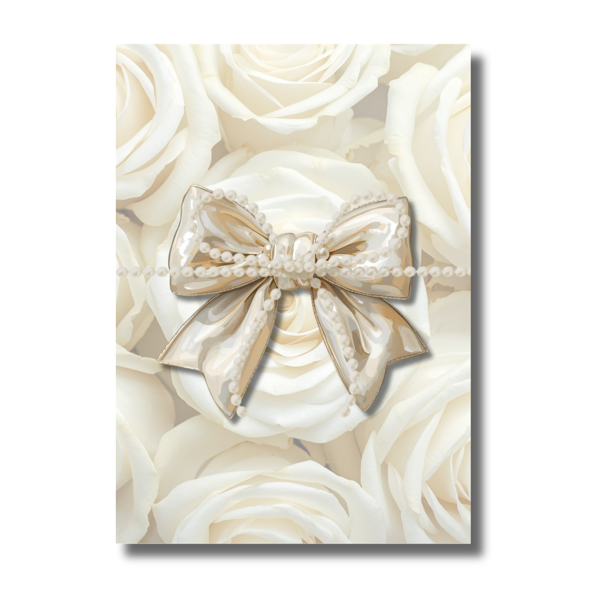 Bow-tastic White Flower Pearl Bow Birthday Partyy Canva Invitation - Image 2