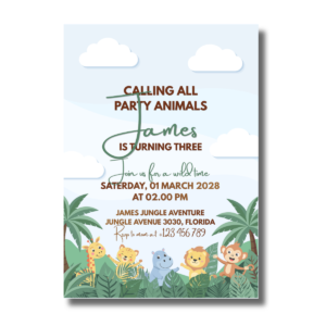 Jungle Adventure Children’s Birthday Canva Invitation