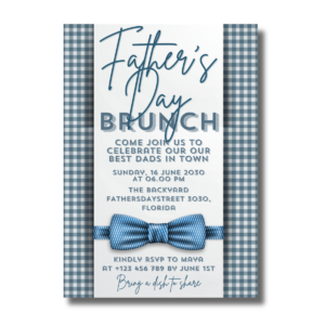 Father’s Day Blue Bow Tie Brunch Canva Invitation