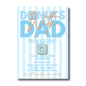 Blue Donuts With Dad for Father’s Day Celebration Canva Invitation
