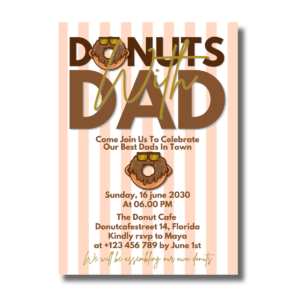 Chocolate Cool Donuts with Dad For Father's Day Celebration Canva Invitation