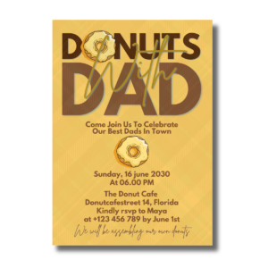 Yellow Donuts with Dad for Father’s Day Celebration Canva Invitation