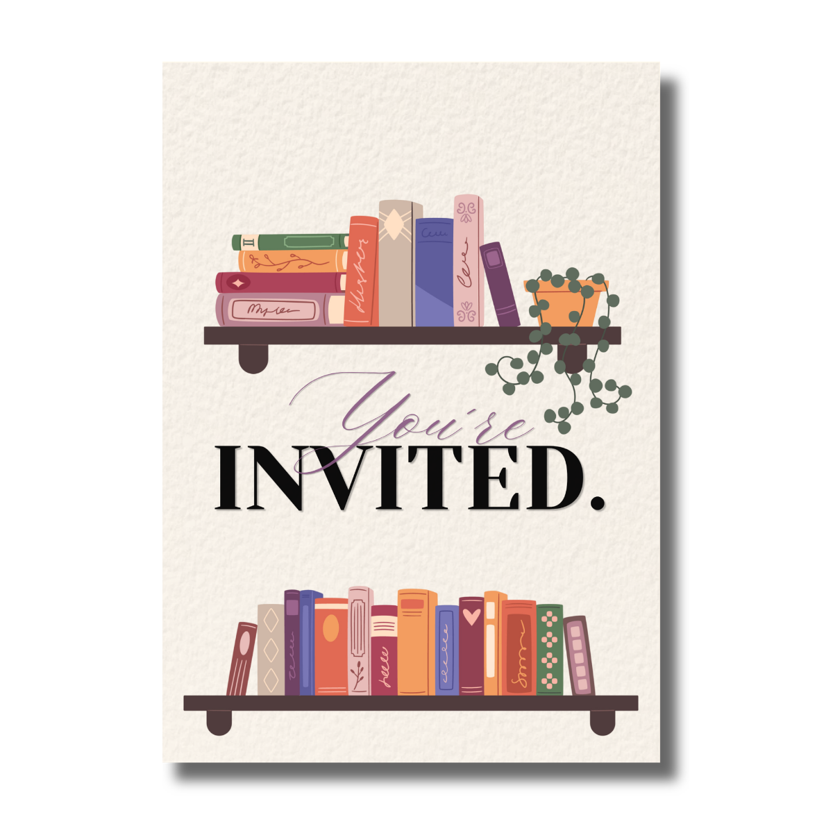 One for the Books Bookshelves Thirtieth Birthday Invitation - Image 2