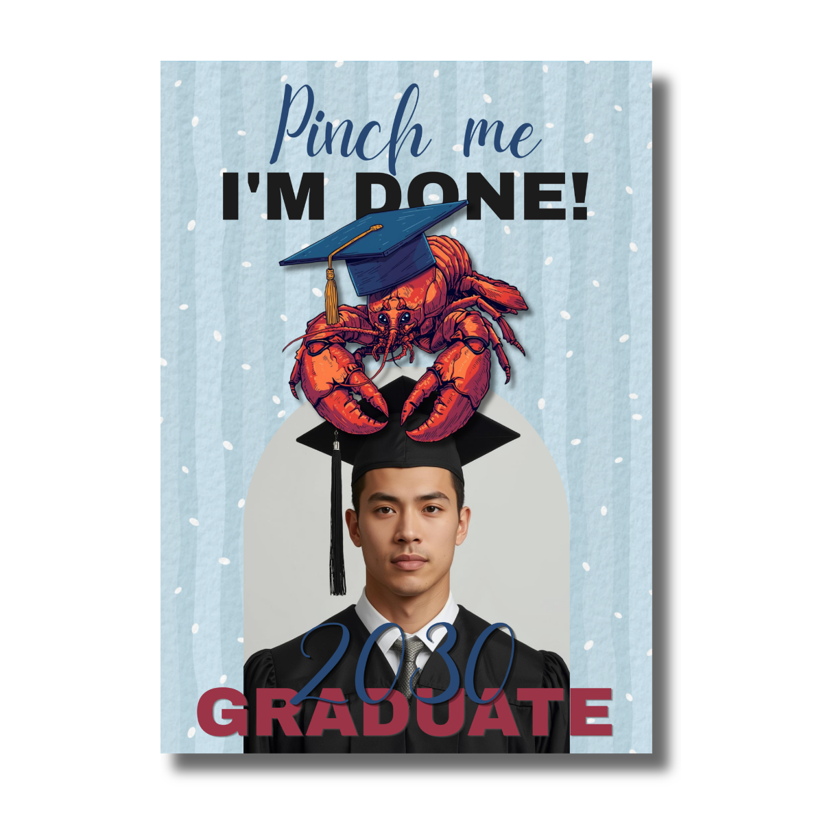 Pinch Me, I'm Done Cap Graduation Crawfish Boil Invitation - Image 2