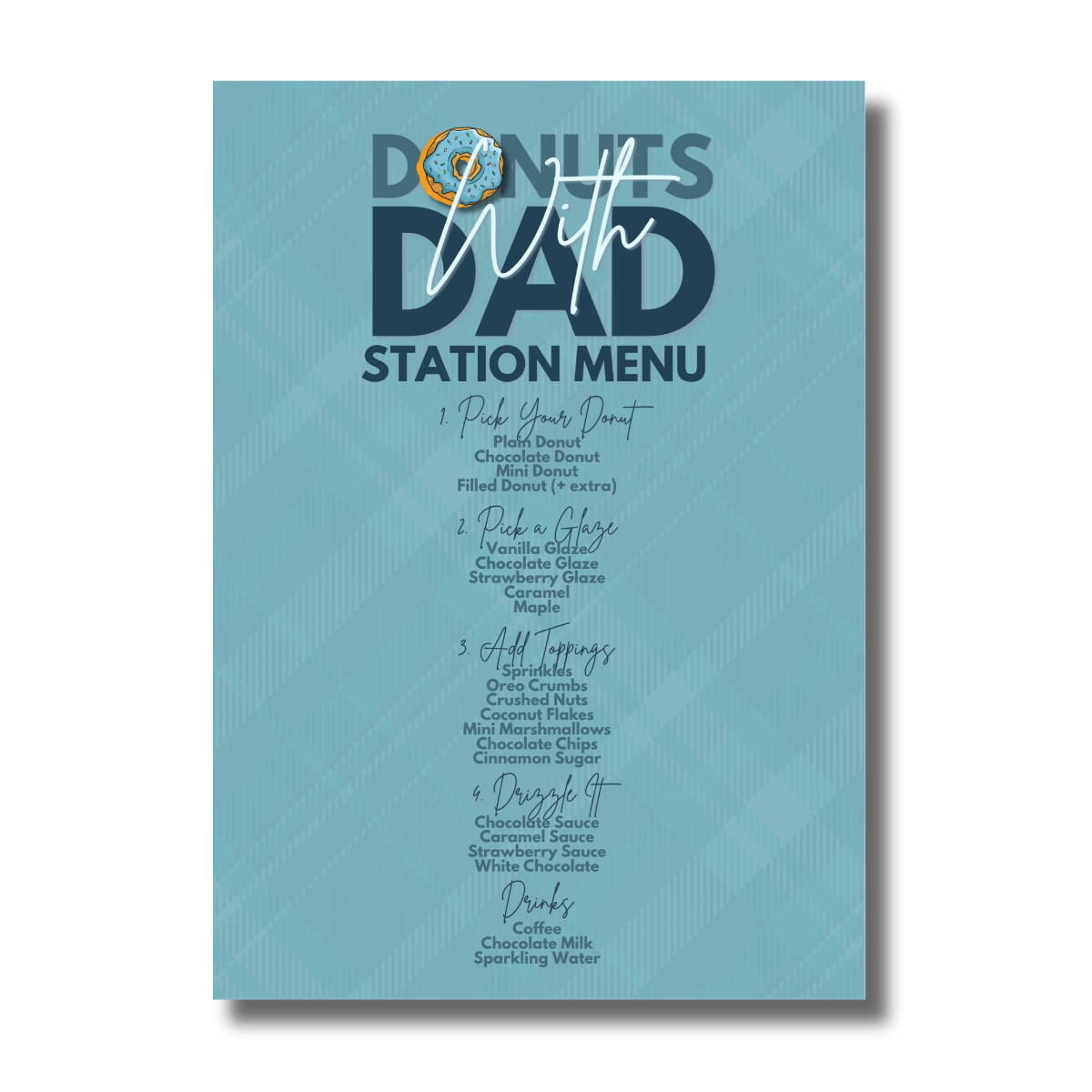 Blue Donuts with Dad for Father’s Day Celebration Canva Invitation - Image 3