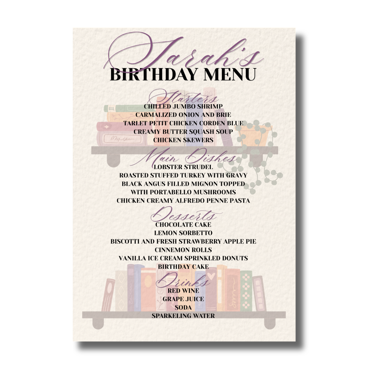 One for the Books Bookshelves Thirtieth Birthday Invitation - Image 3