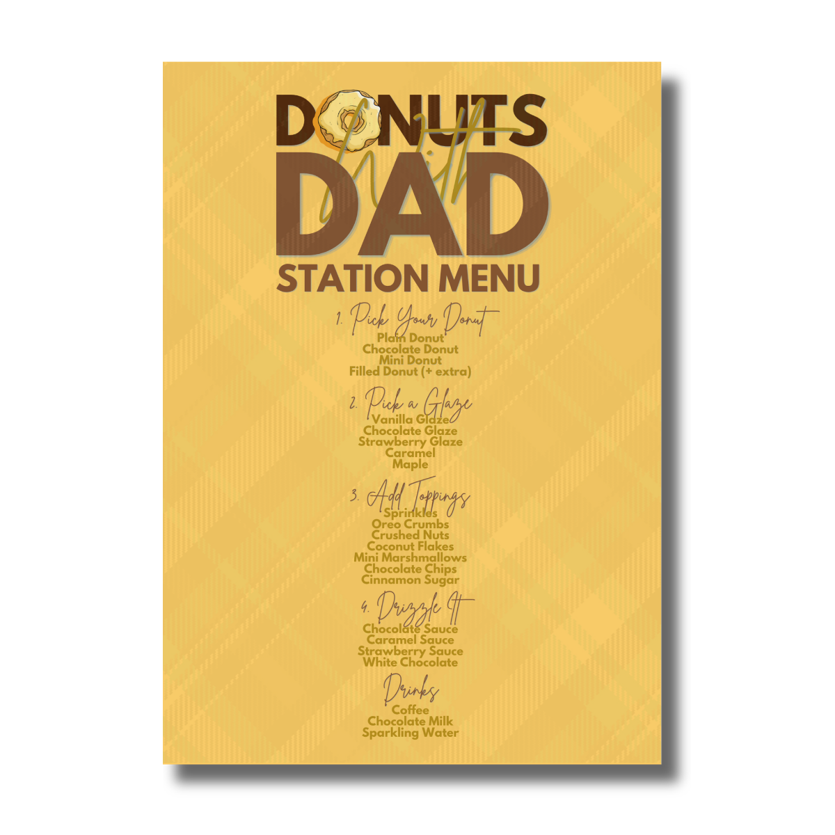 Yellow Donuts with Dad for Father’s Day Celebration Canva Invitation - Image 3