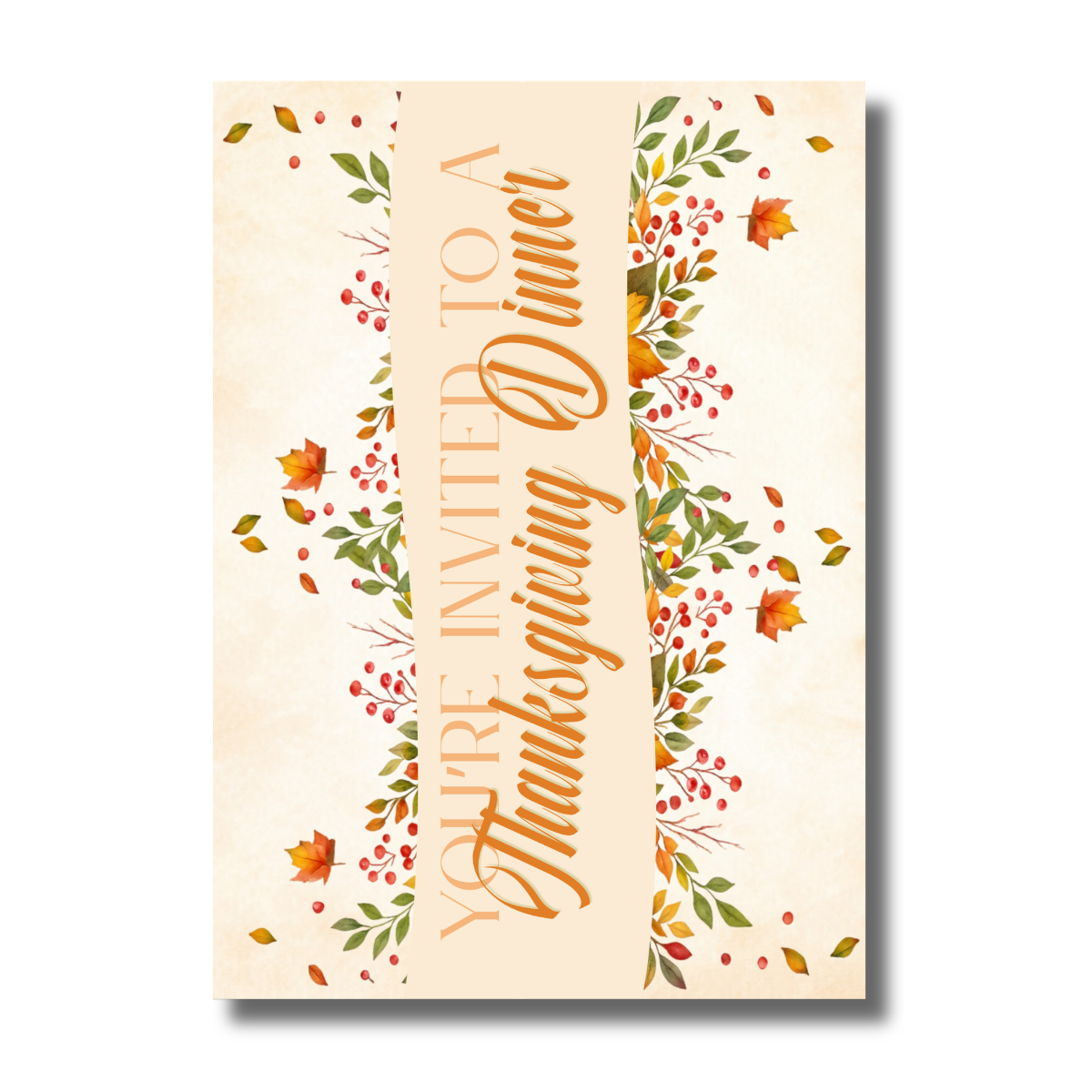 Fall Leaves Harvest Celebration Thanksgiving Dinner Invitation - Image 2