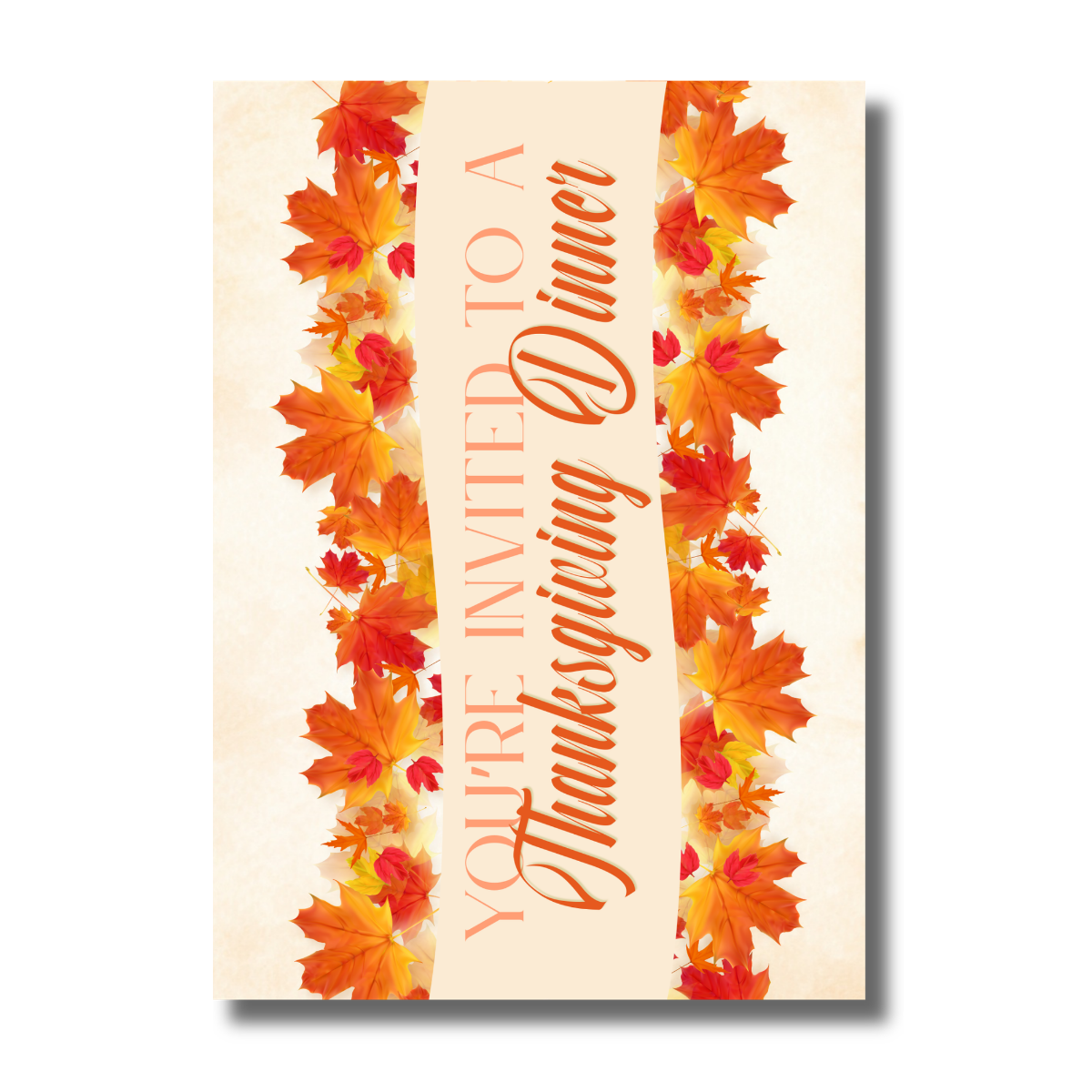 Fall/Autumn Leaves Harvest Celebration Thanksgiving Dinner Invitation - Image 2