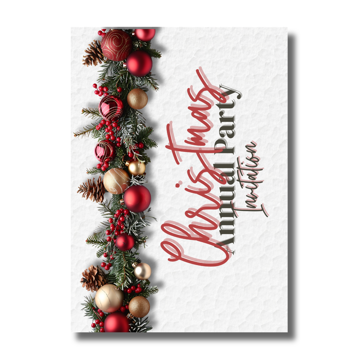 Christmas Garland Red Decoration and Ornaments Invitation - Image 2