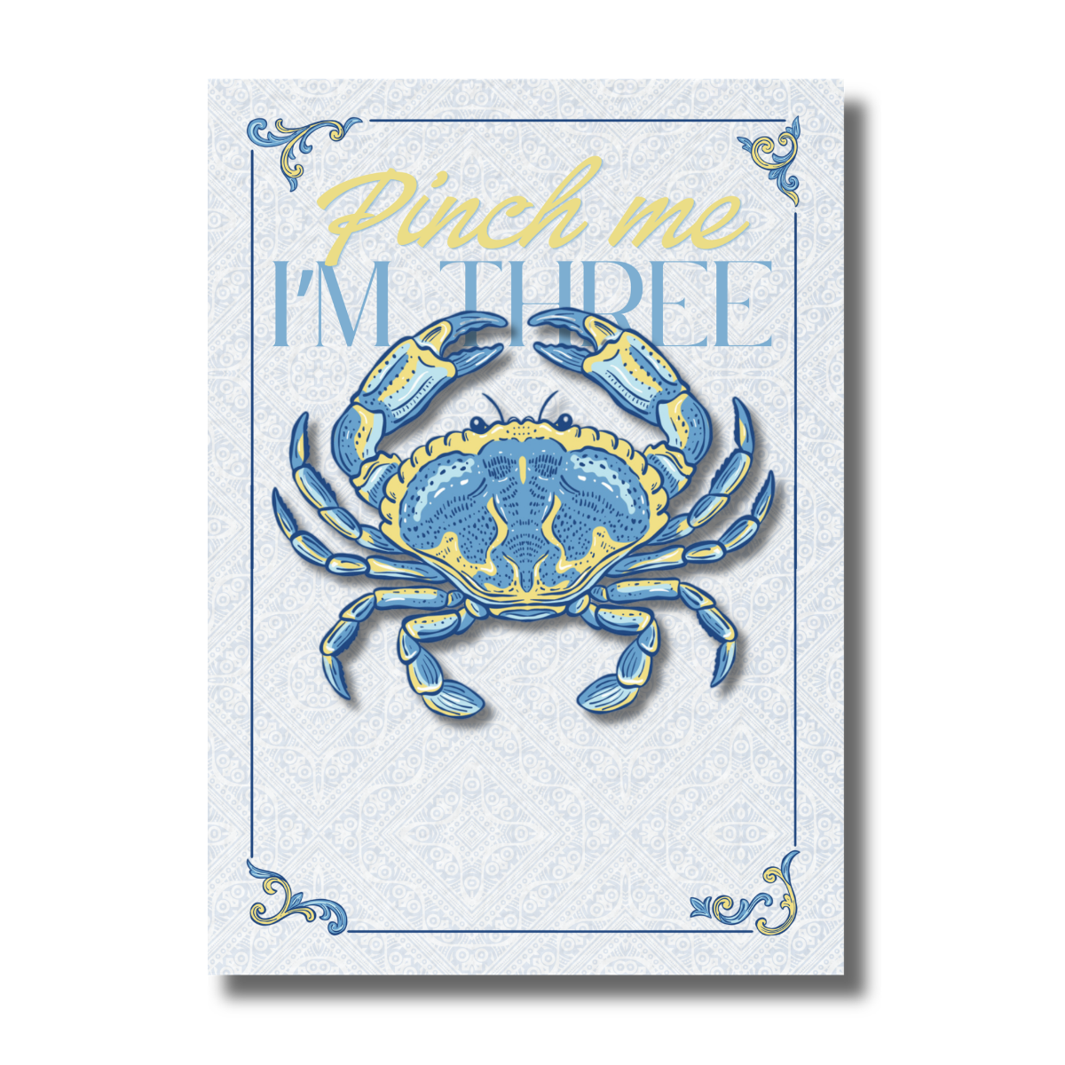 Pinch Me I'm Three Crawfish Birthday Invitation - Image 2