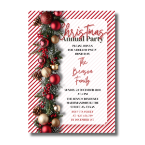 Christmas Garland Decoration and Ornaments Invitation