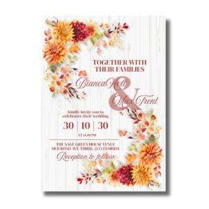 Watercolor Fall/Autumn Flowers Elegant Wedding Event Set