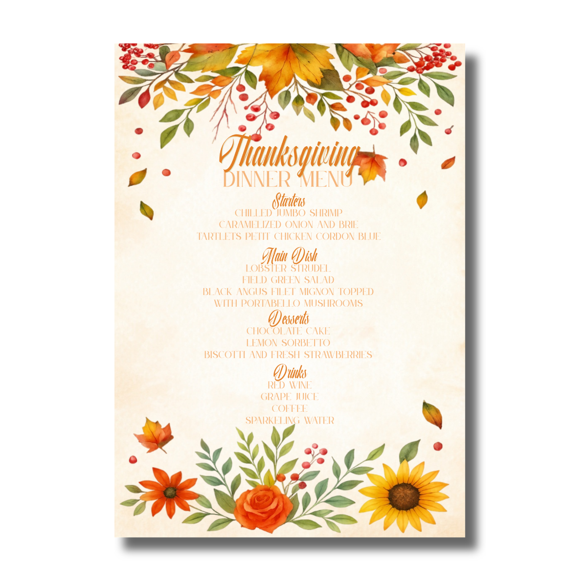 Fall Leaves Harvest Celebration Thanksgiving Dinner Invitation - Image 3