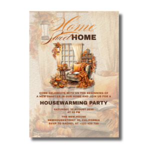 Home Sweet Home Cozy Fall/Autumn Housewarming Party Invitation