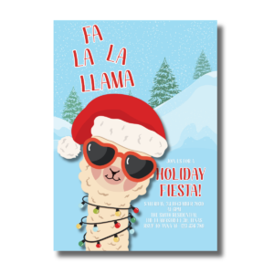 Fa La La Llama Christmas Holiday Fiesta Party Invitation