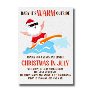 It's Warm Outside Baby Christmas In July Party Invitation