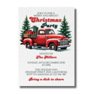 Red Truck Festive Christmas Party Invitation