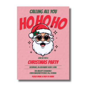 Calling All You Ho Ho Ho Cute Funny Christmas Party Invitation