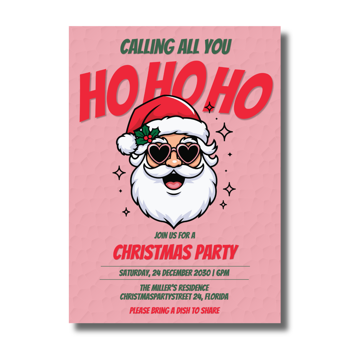 Calling All You Ho Ho Ho Cute Funny Christmas Party Invitation