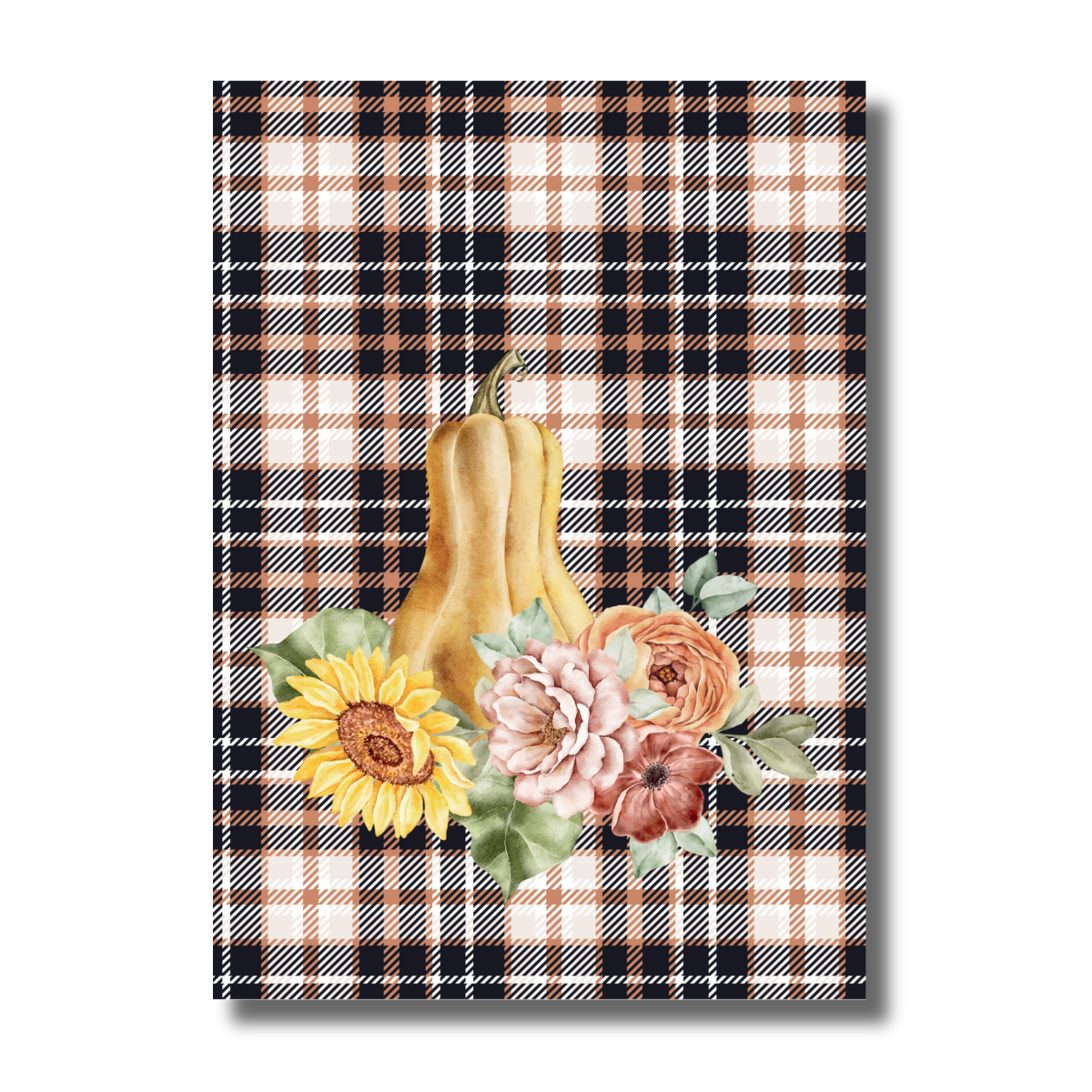 Flannel & Friends Fall/Autumn Pumpkin Flower Friendsgiving Dinner Invitation - Image 2