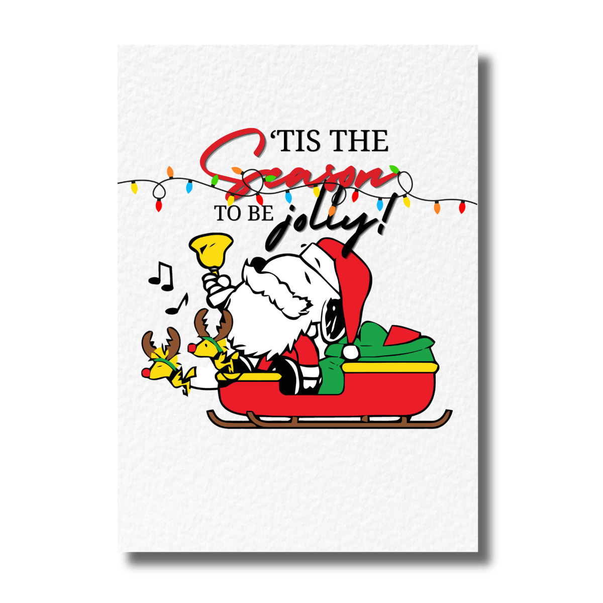 Snoopy Dog On A Sleigh Christmas Party Invitation - Image 2