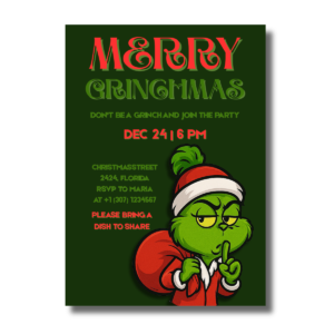 Merry Grinchmas Christmas Fun Party Invitation