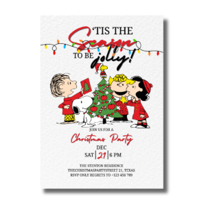 Snoopy Dog And Friends Christmas Party Invitation